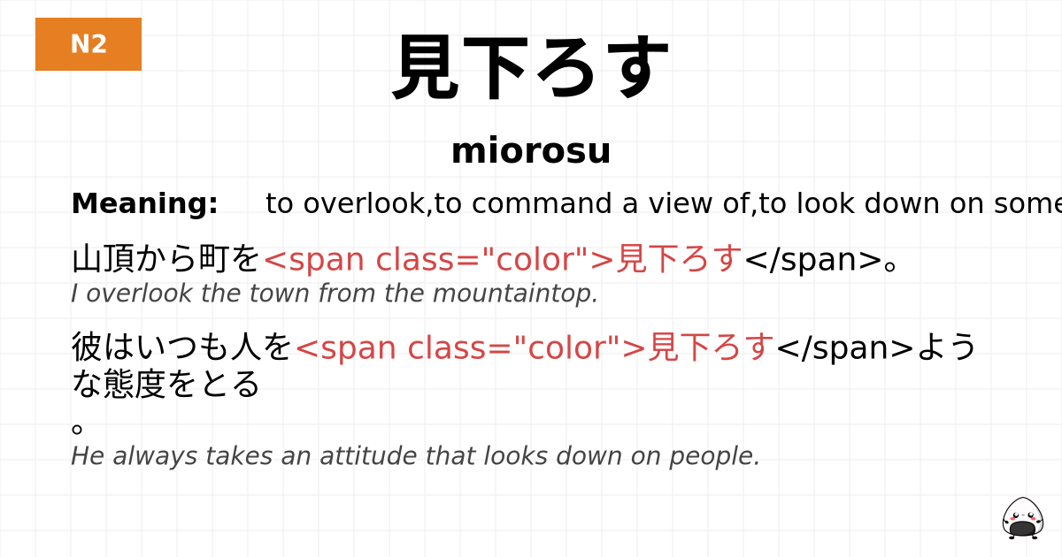見下ろす flashcard