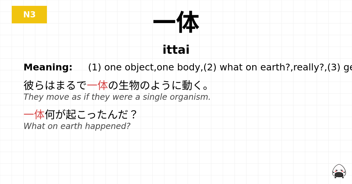 JLPT JLPT-N3 Vocab: いったい - jlpt.amgidex.com