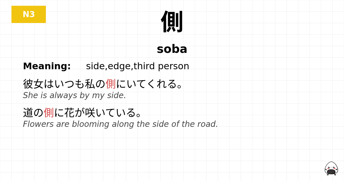 JLPT JLPT-N3 Vocab: そば - jlpt.amgidex.com