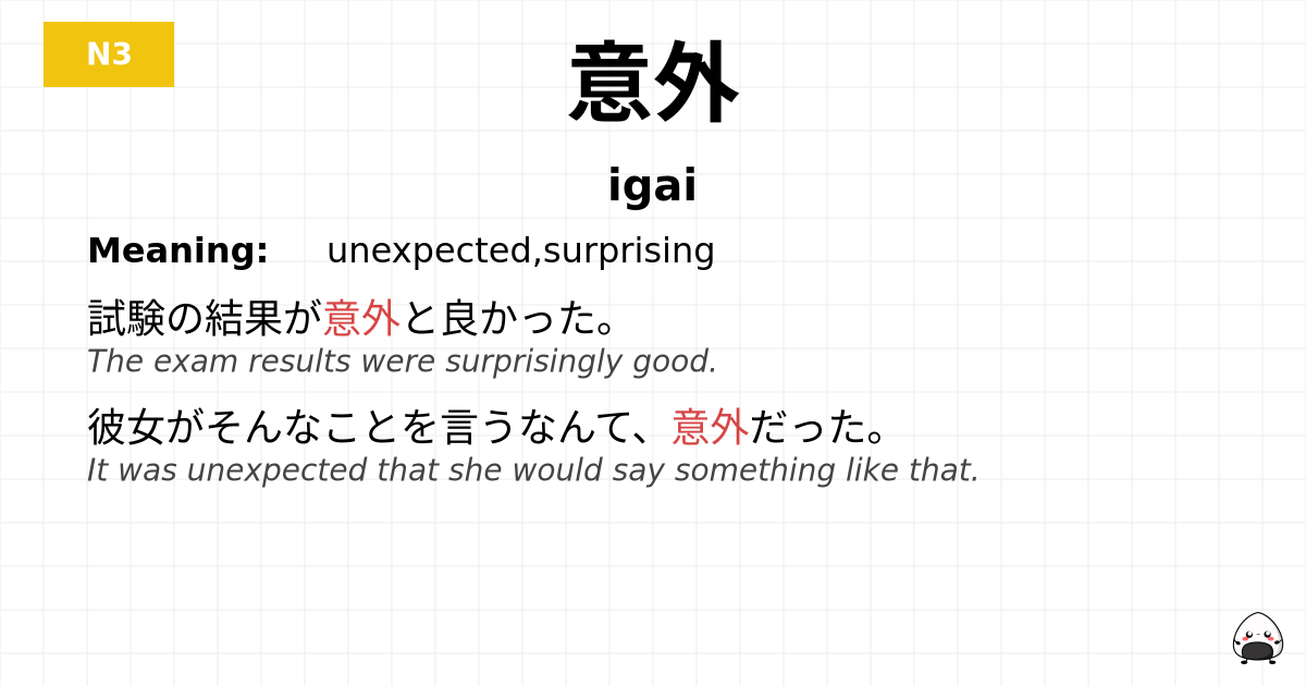 JLPT JLPT-N3 Vocab: いがい - jlpt.amgidex.com