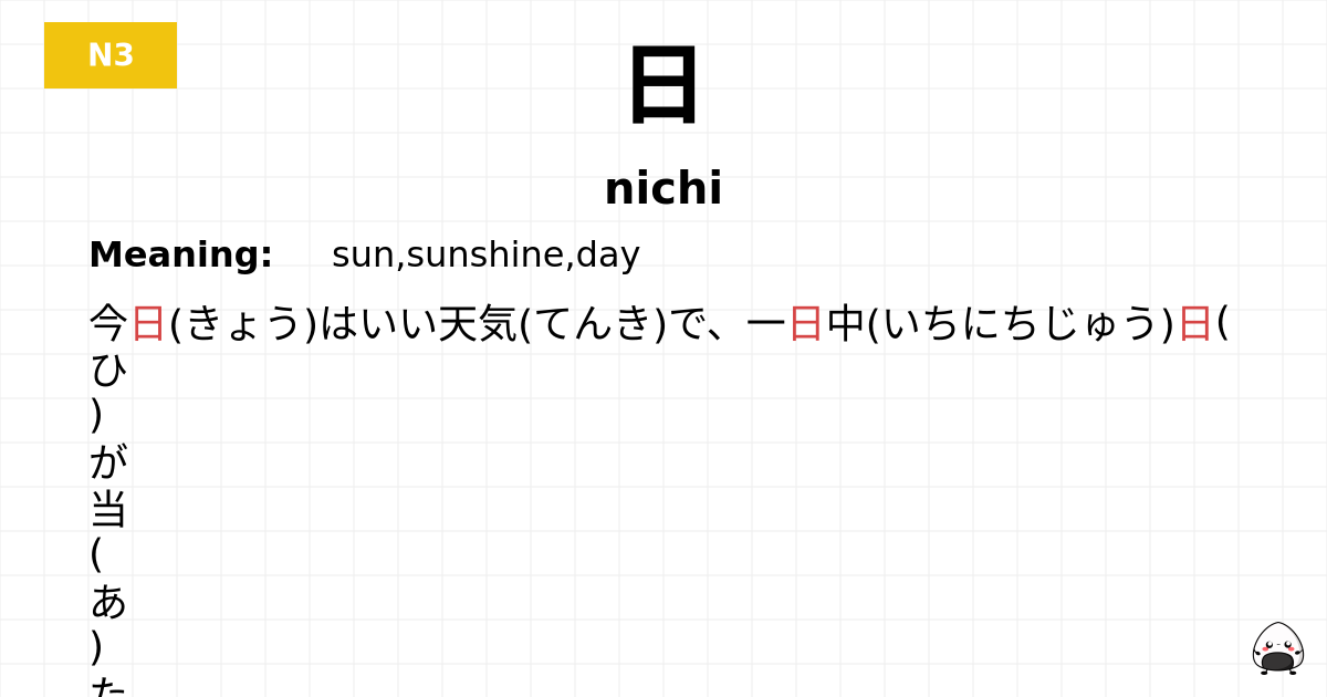 JLPT JLPT-N3 Vocab: にち - jlpt.amgidex.com