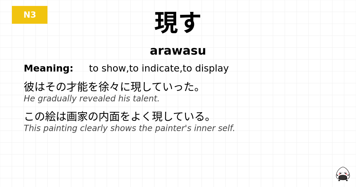 JLPT JLPT-N3 Vocab: あらわす - jlpt.amgidex.com