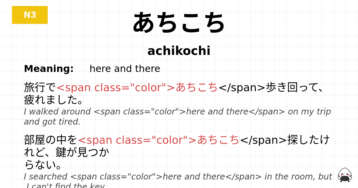 あちこち flashcard