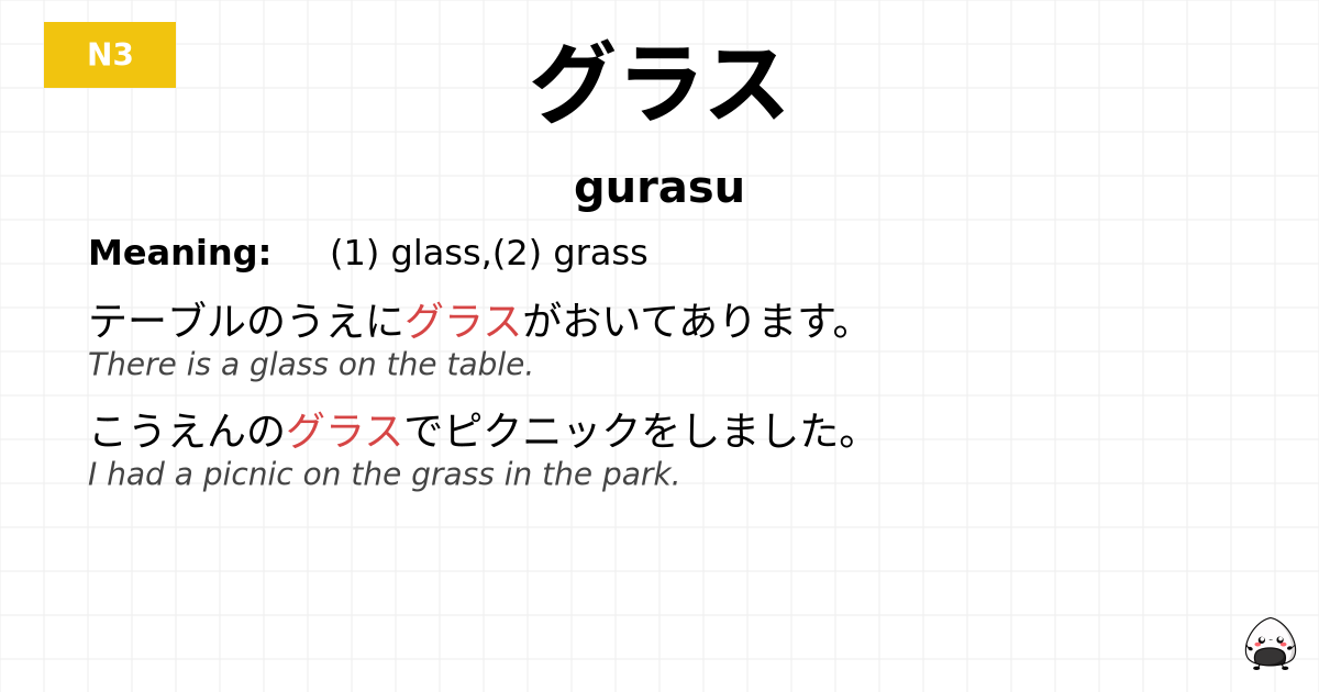 グラス flashcard