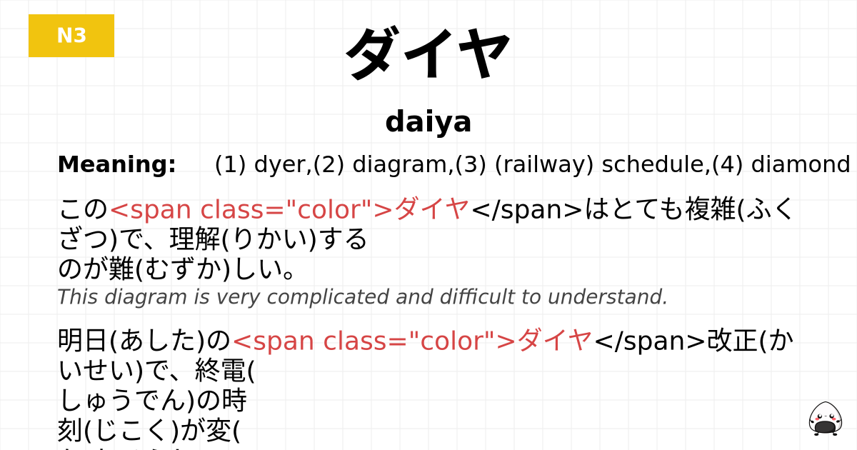 ダイヤ flashcard