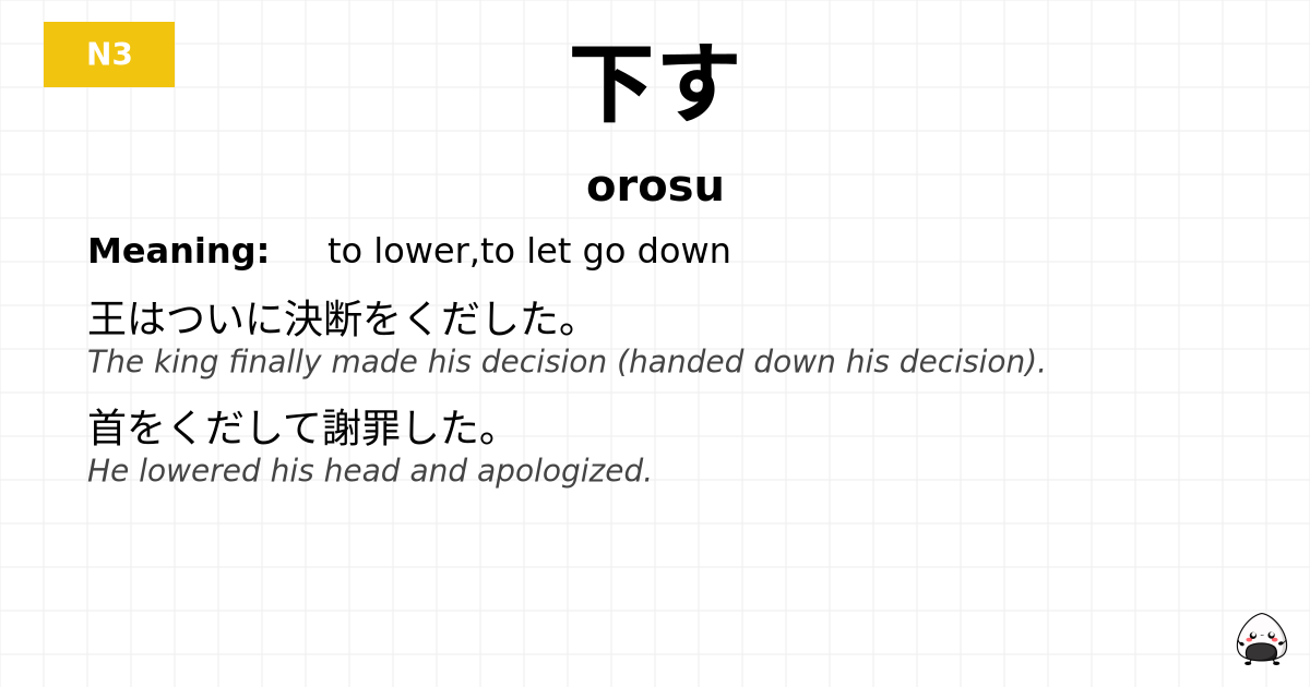 下す flashcard