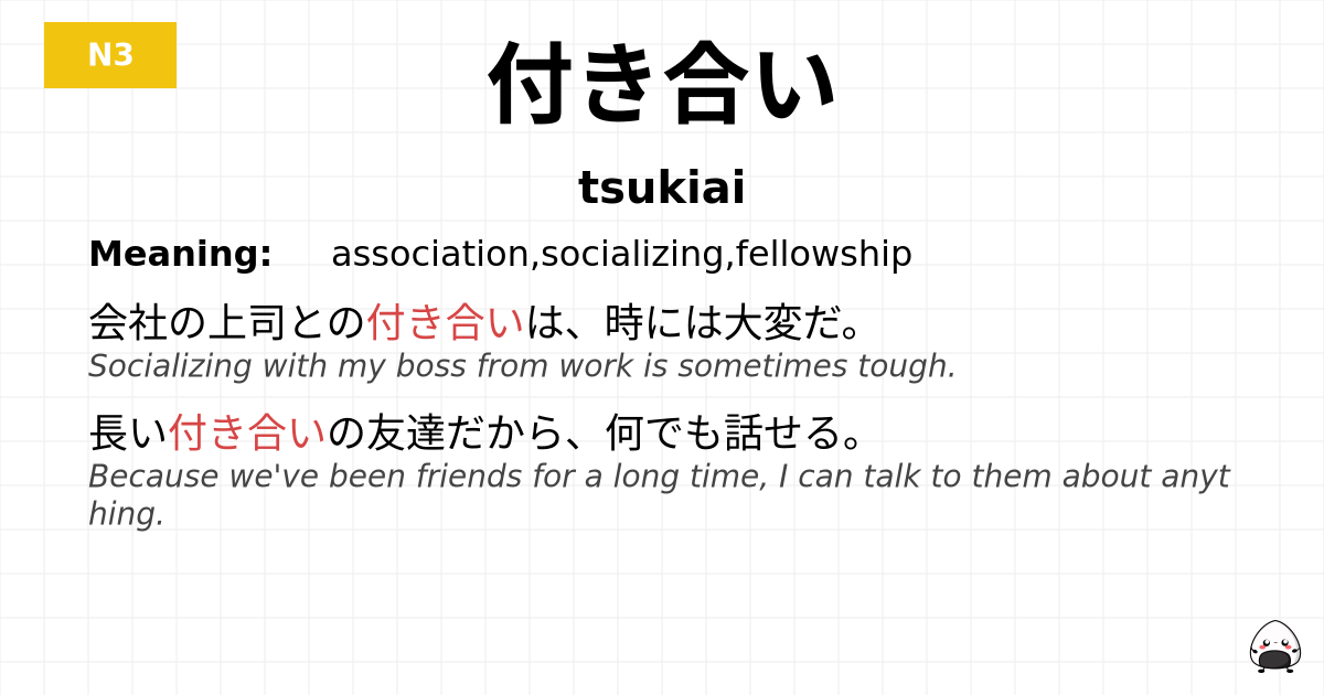 付き合い flashcard