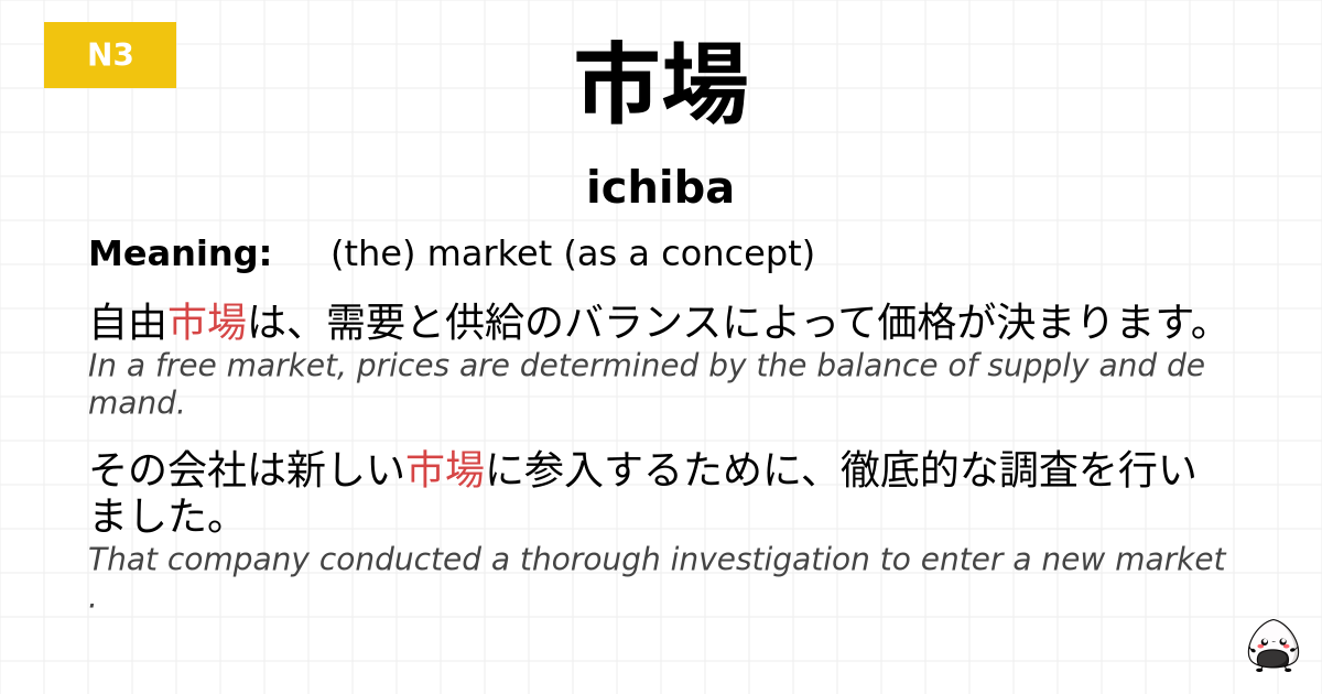市場 flashcard