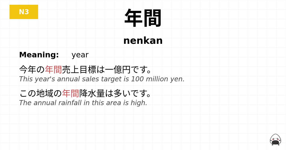 年間 flashcard