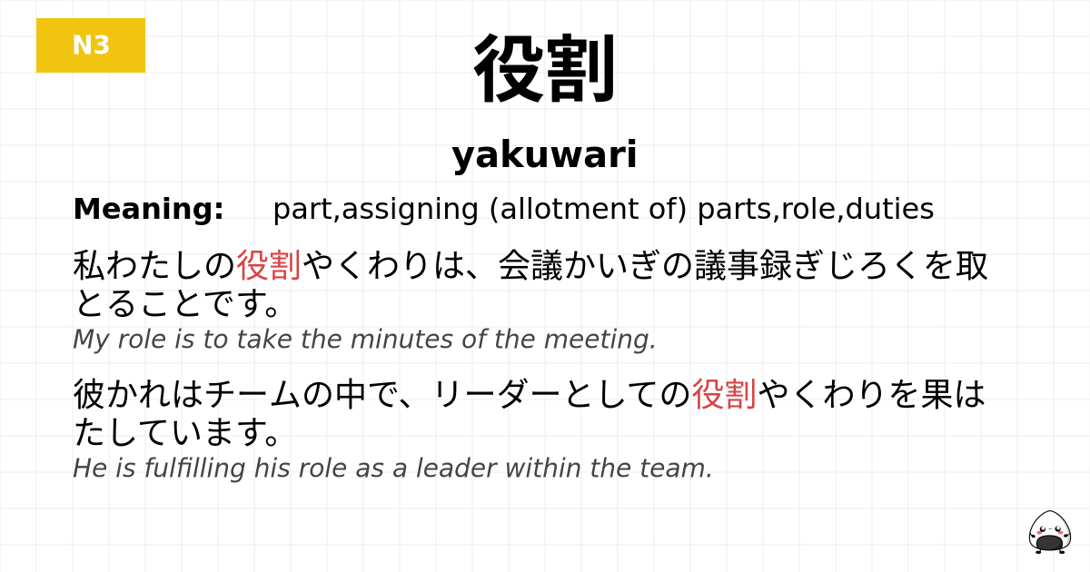役割 flashcard