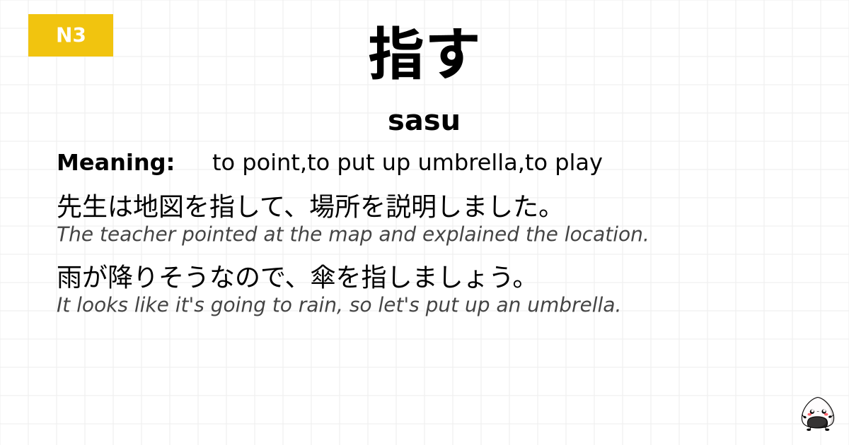 指す flashcard