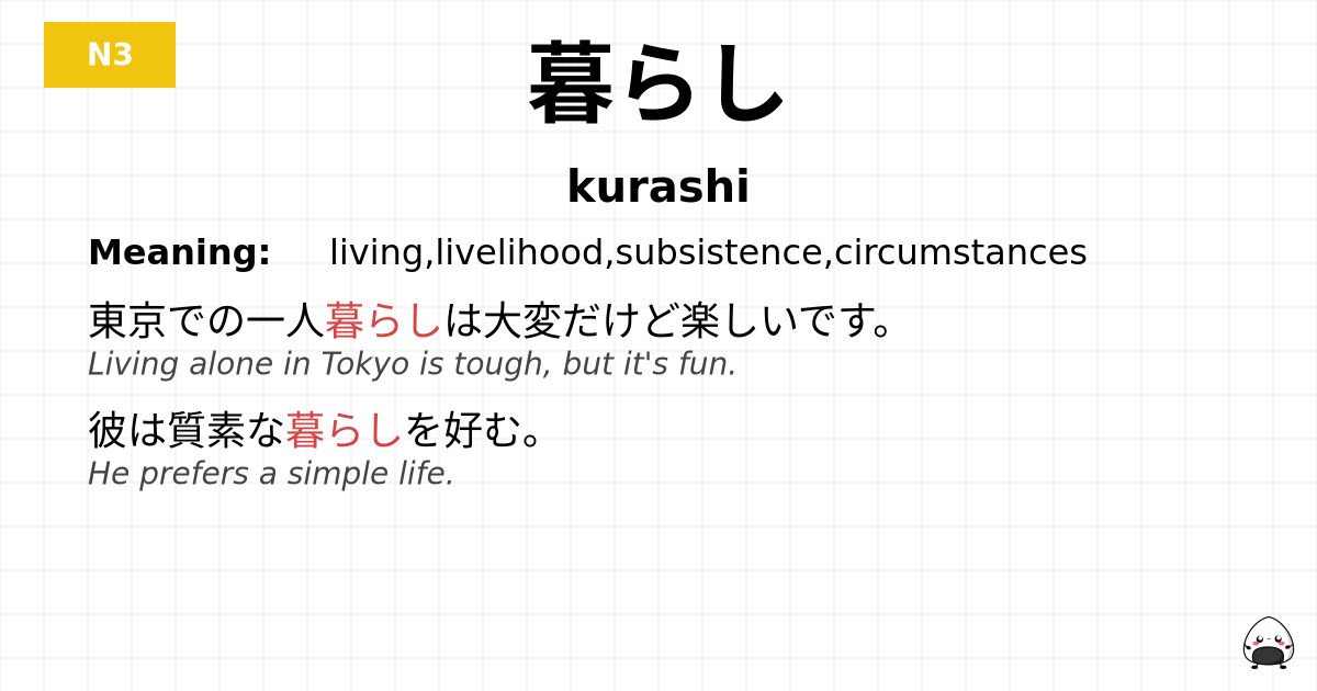 暮らし flashcard