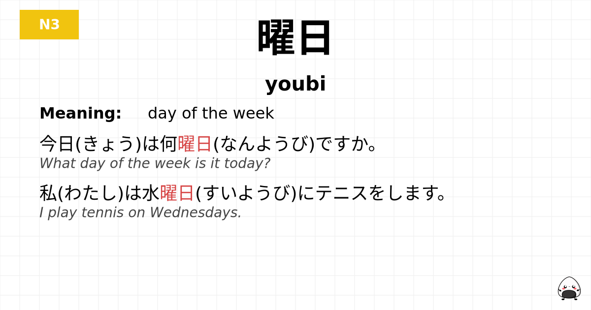 曜日 flashcard
