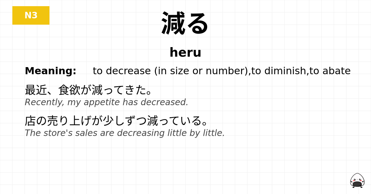 減る flashcard