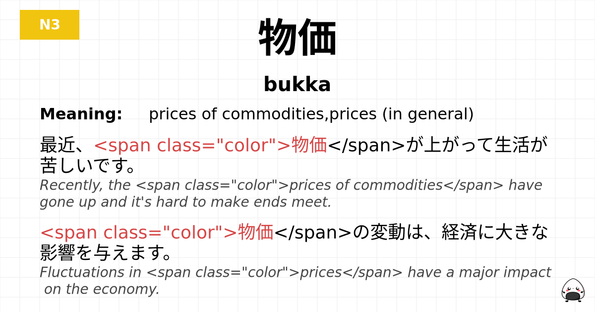 物価 flashcard