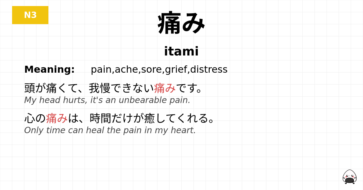 痛み flashcard
