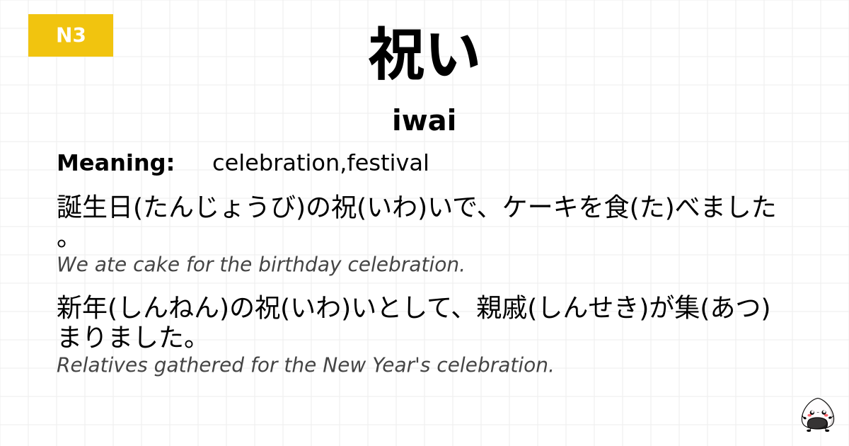 祝い flashcard