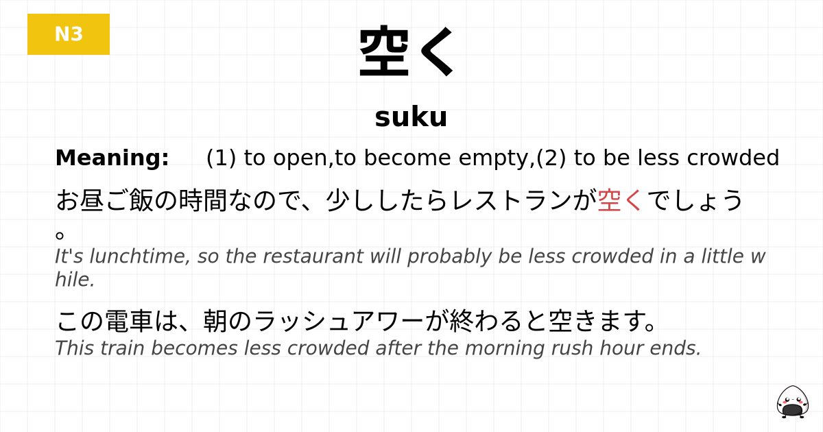 空く flashcard