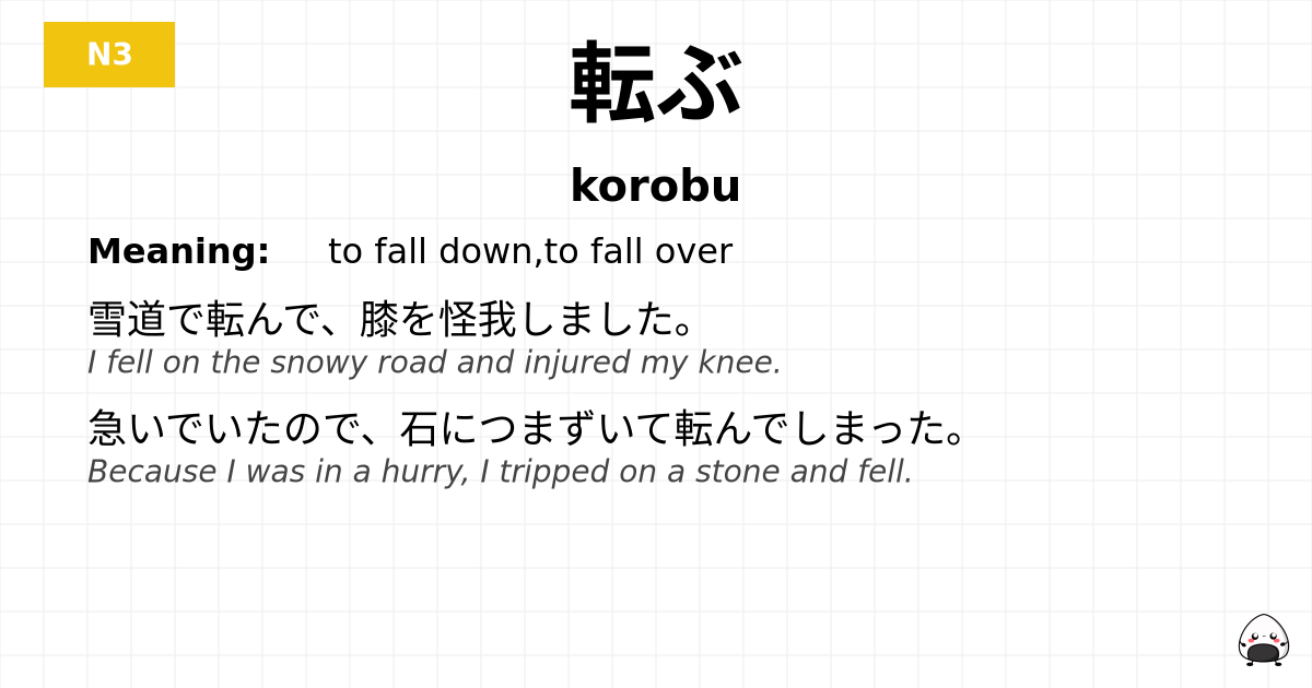 転ぶ flashcard