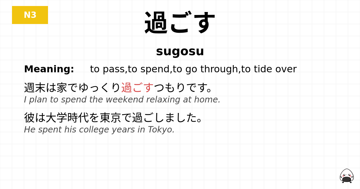 過ごす flashcard