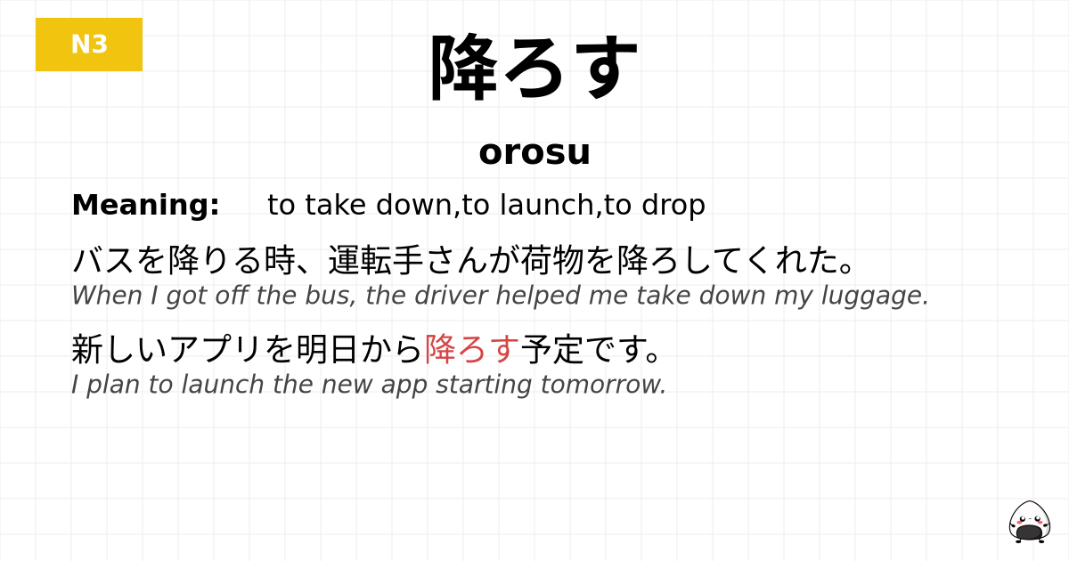 降ろす flashcard