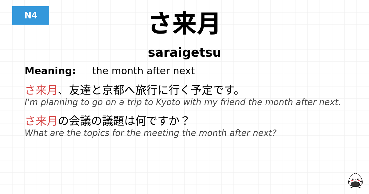 さ来月 flashcard