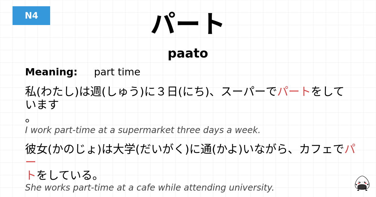 パート flashcard