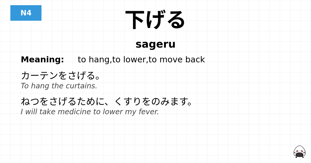 下げる flashcard
