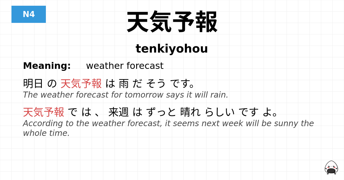 天気予報 flashcard
