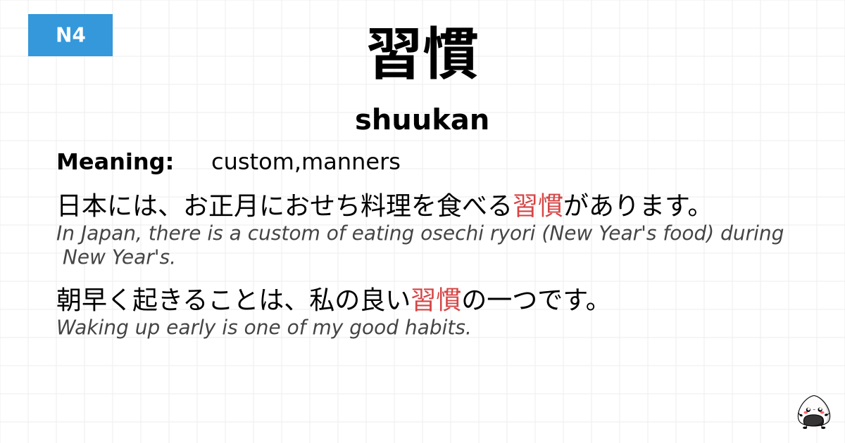 習慣 flashcard