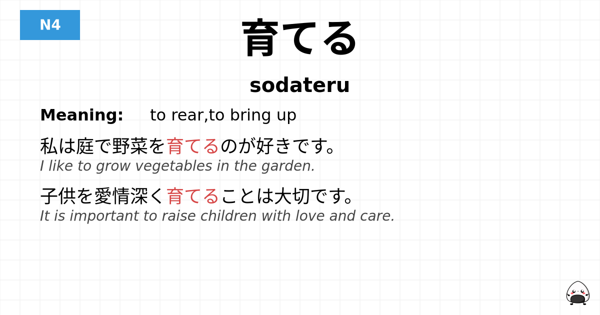 育てる flashcard