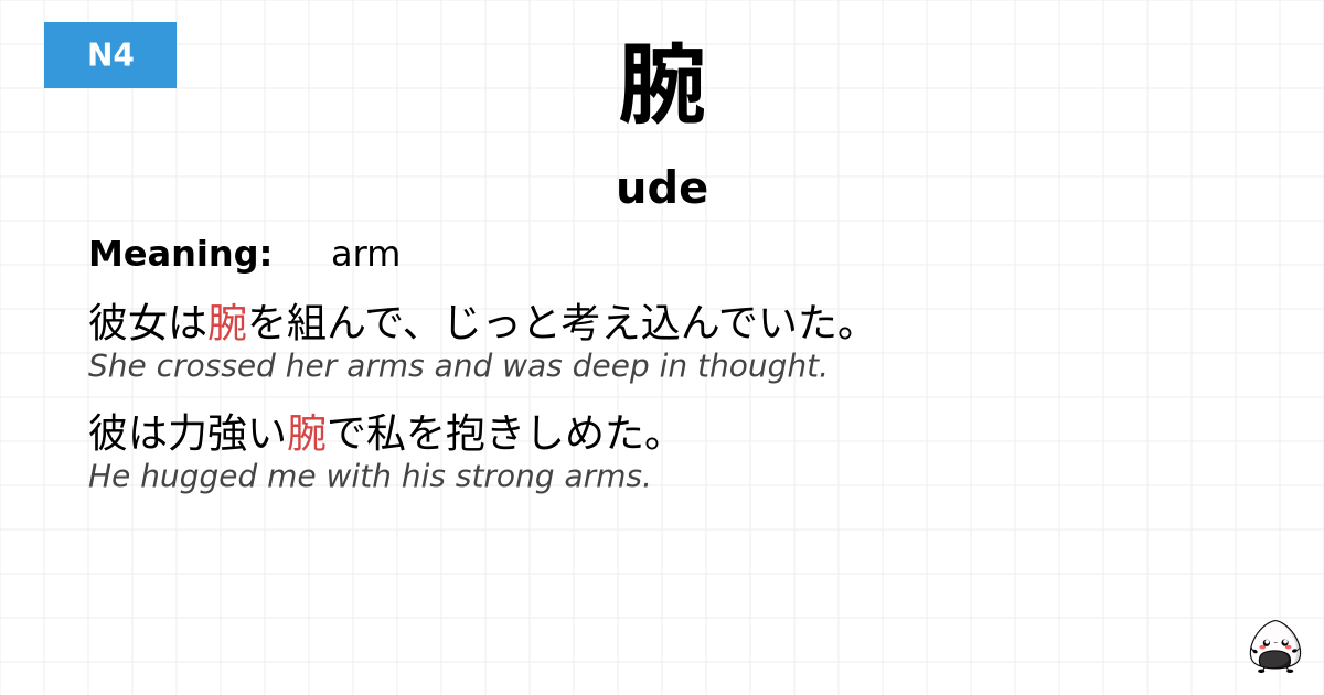 腕 flashcard