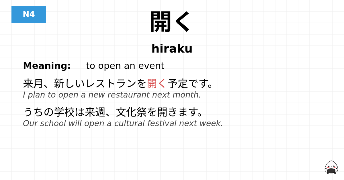開く flashcard