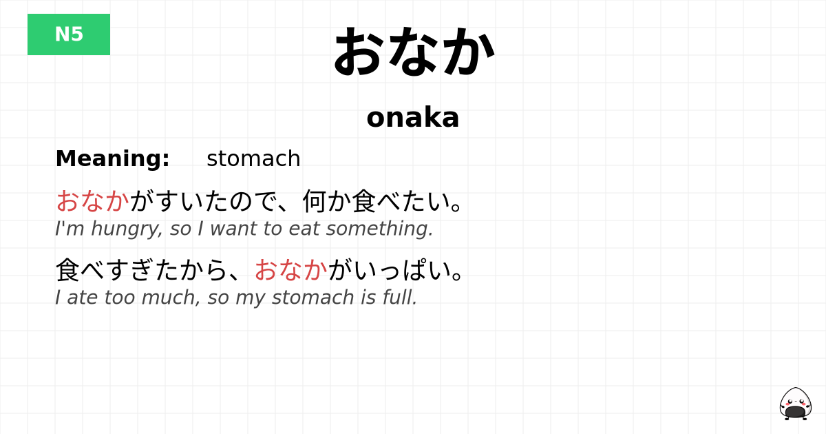 おなか flashcard