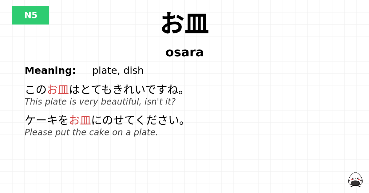 お皿 flashcard