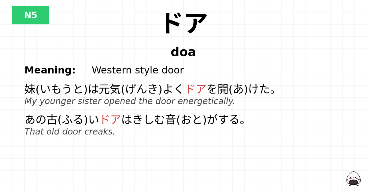 ドア flashcard