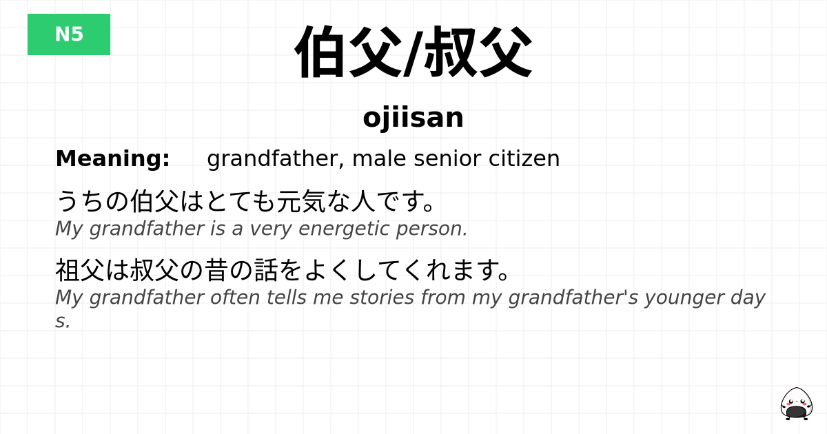 伯父/叔父 flashcard