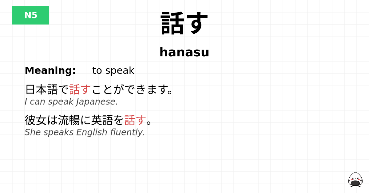 話す flashcard