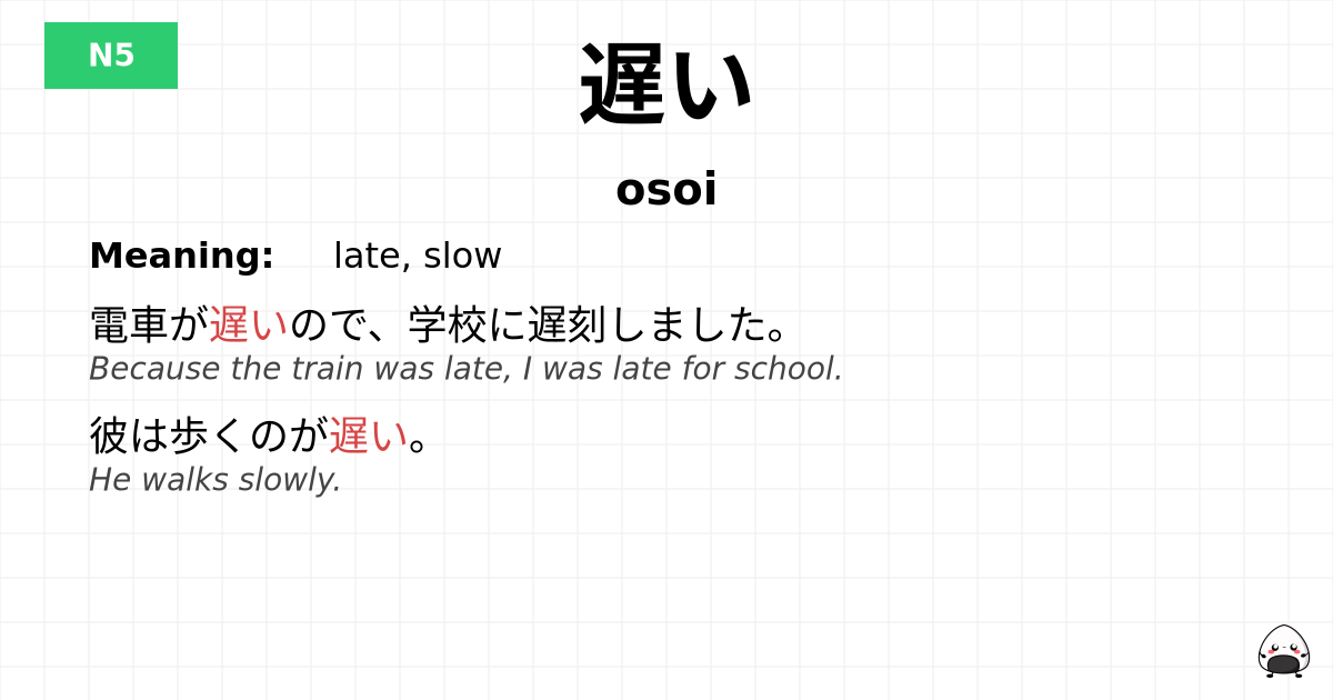 遅い flashcard