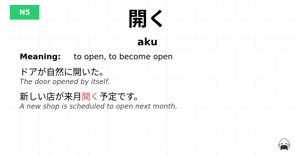 開く flashcard