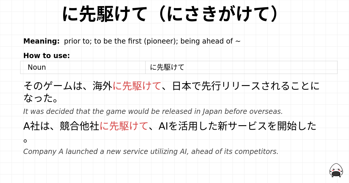 に先駆けて（にさきがけて） flashcard