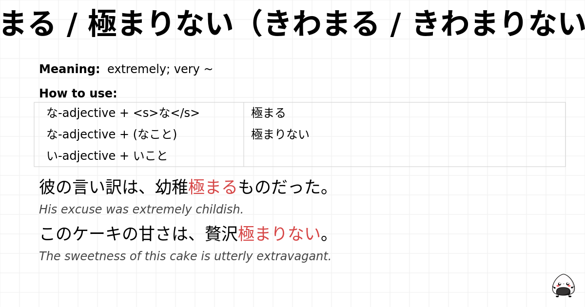極まる / 極まりない（きわまる / きわまりない） flashcard