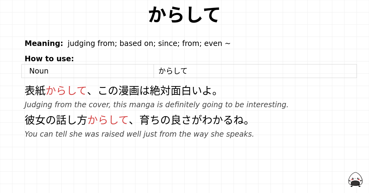 JLPT N2 Grammar: からして - jlpt.amgidex.com
