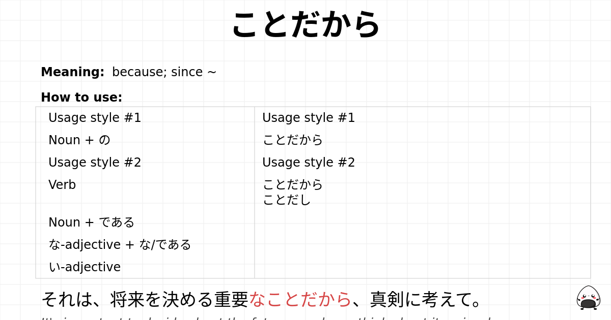 JLPT N2 Grammar: ことだから - jlpt.amgidex.com