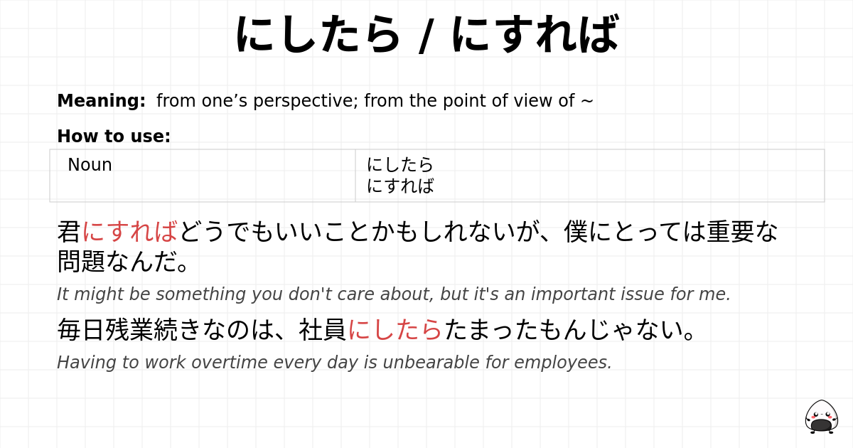 JLPT N2 Grammar: にしたら / にすれば - jlpt.amgidex.com