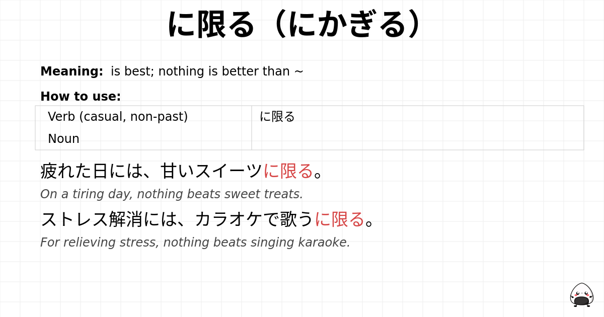 JLPT N2 Grammar: に限る(にかぎる) - jlpt.amgidex.com