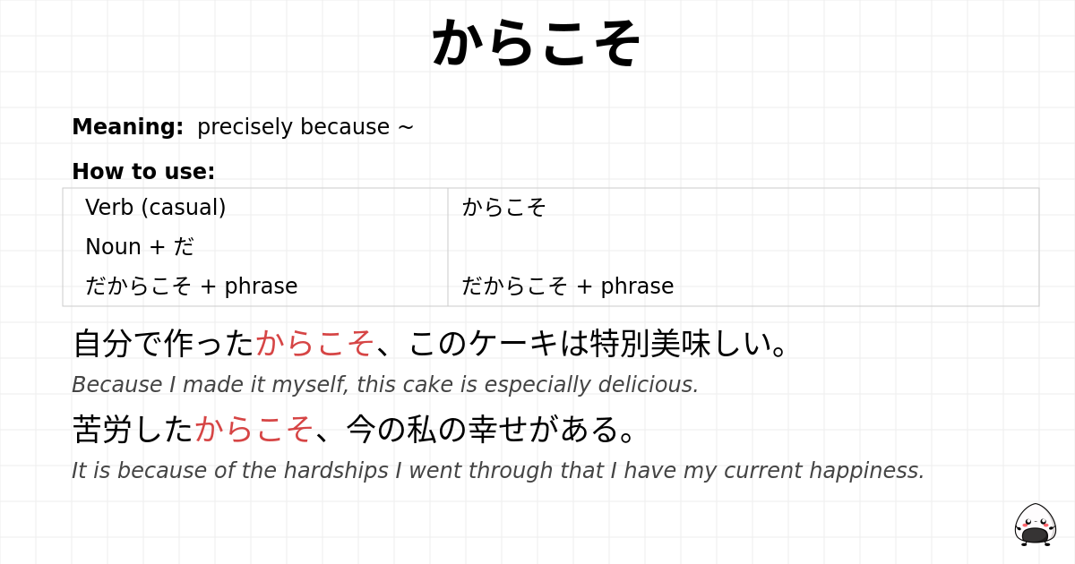 からこそ flashcard