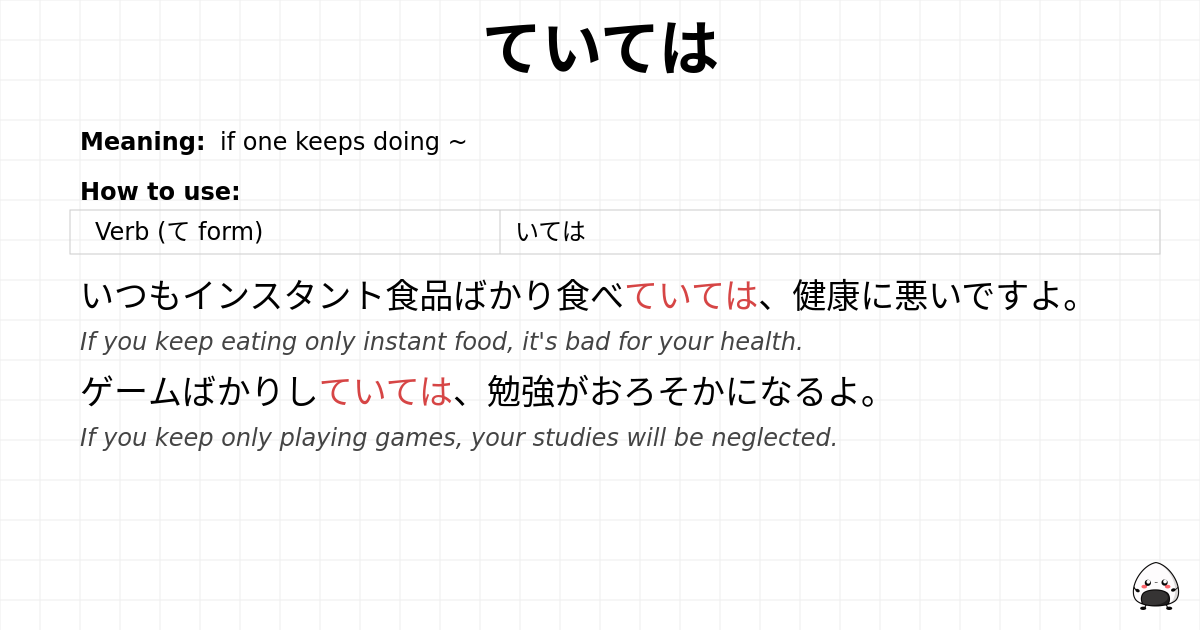 ていては flashcard