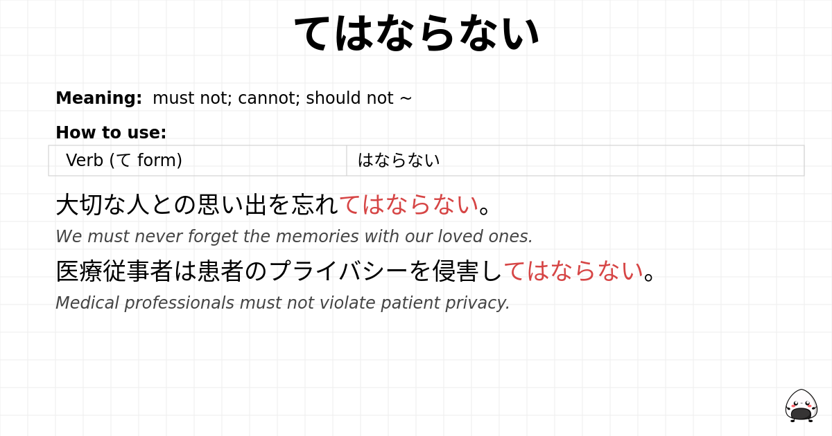 てはならない flashcard