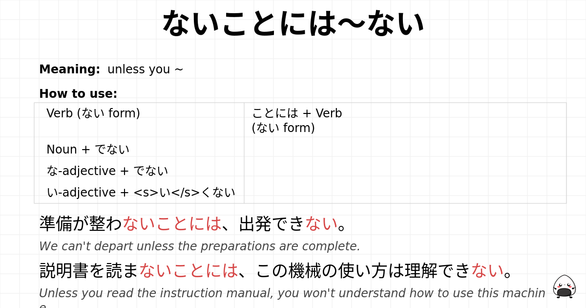 ないことには～ない flashcard